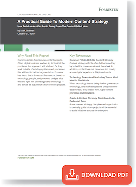 Cover - Forrester: A Practical Guide to Modern Content Strategy